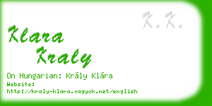 klara kraly business card