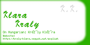 klara kraly business card